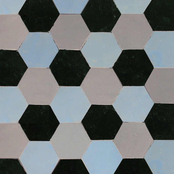 Mosaic House Moroccan tile SATA C 6 Black  solid zellige, mosaic, zellij, loose, size, glaze, simple, hexagonal 